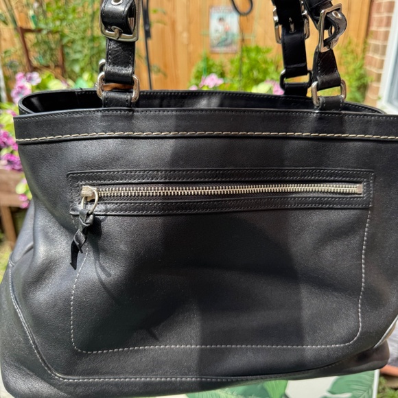 Vintage Coach Hampton Carryall Handbag 7468 Leather Black - Picture 2 of 15